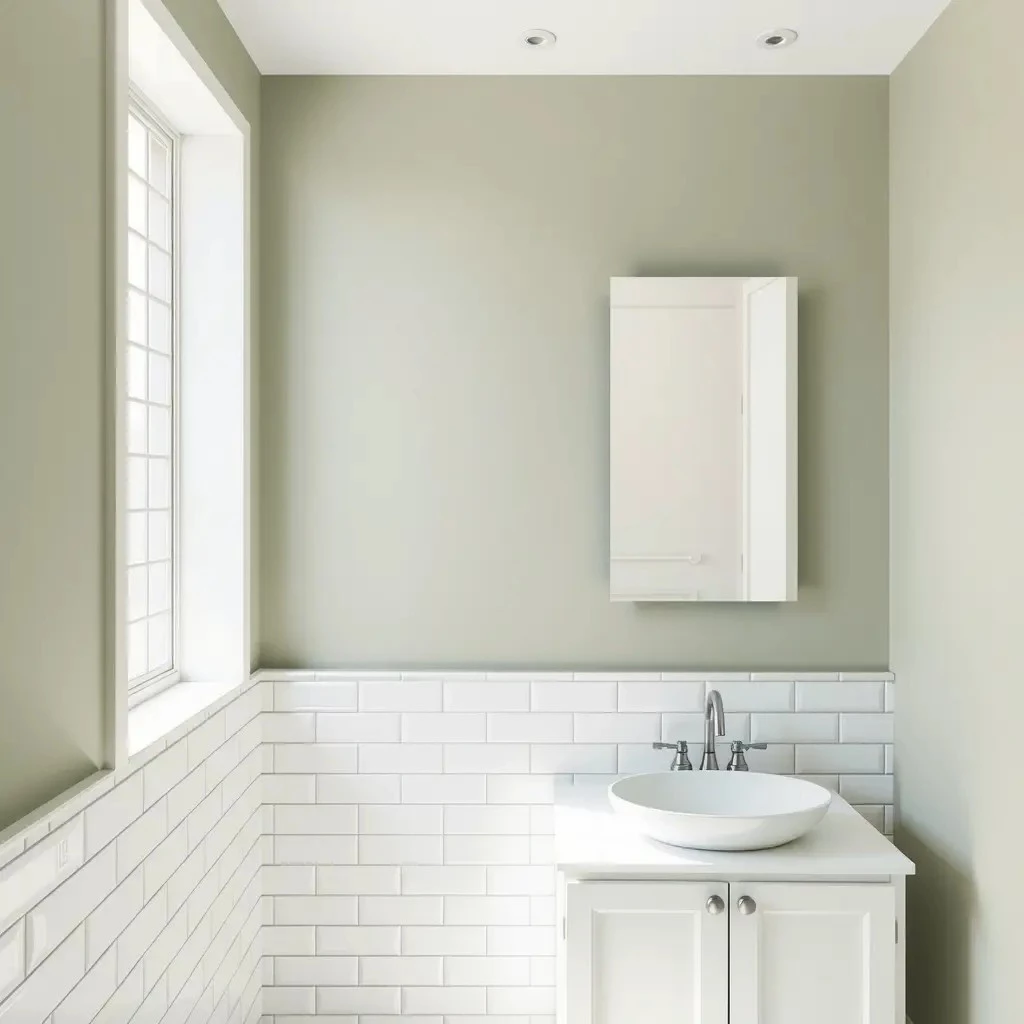 Идеи для сочетания плитки и краски в ванной